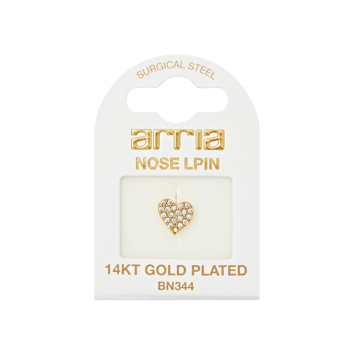 ARRIA BY KISS BN344 GOLD NOSE LPIN HEART