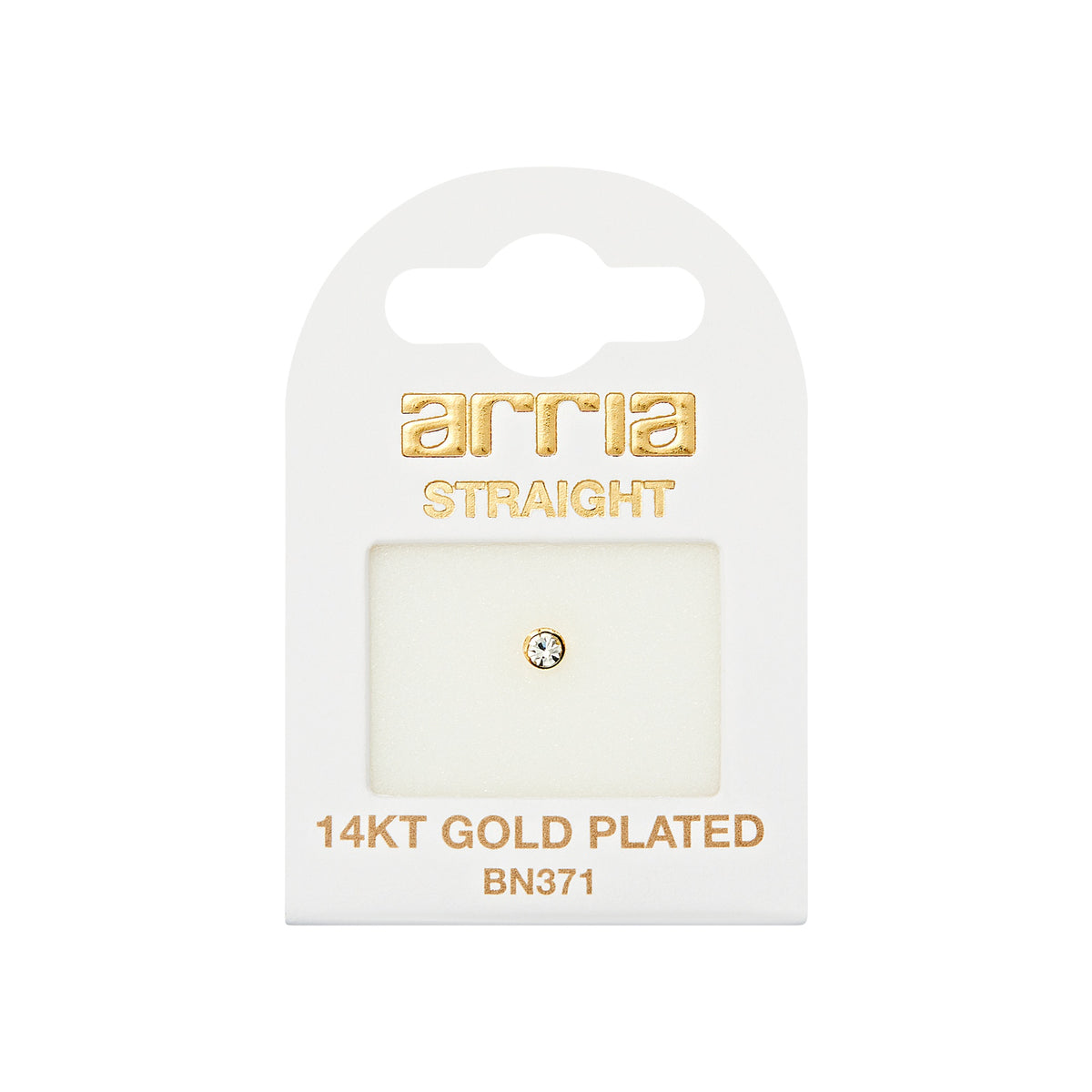 ARRIA BY KISS BN371 GOLD NOSE STRAIGHT STONE 2.5MM
