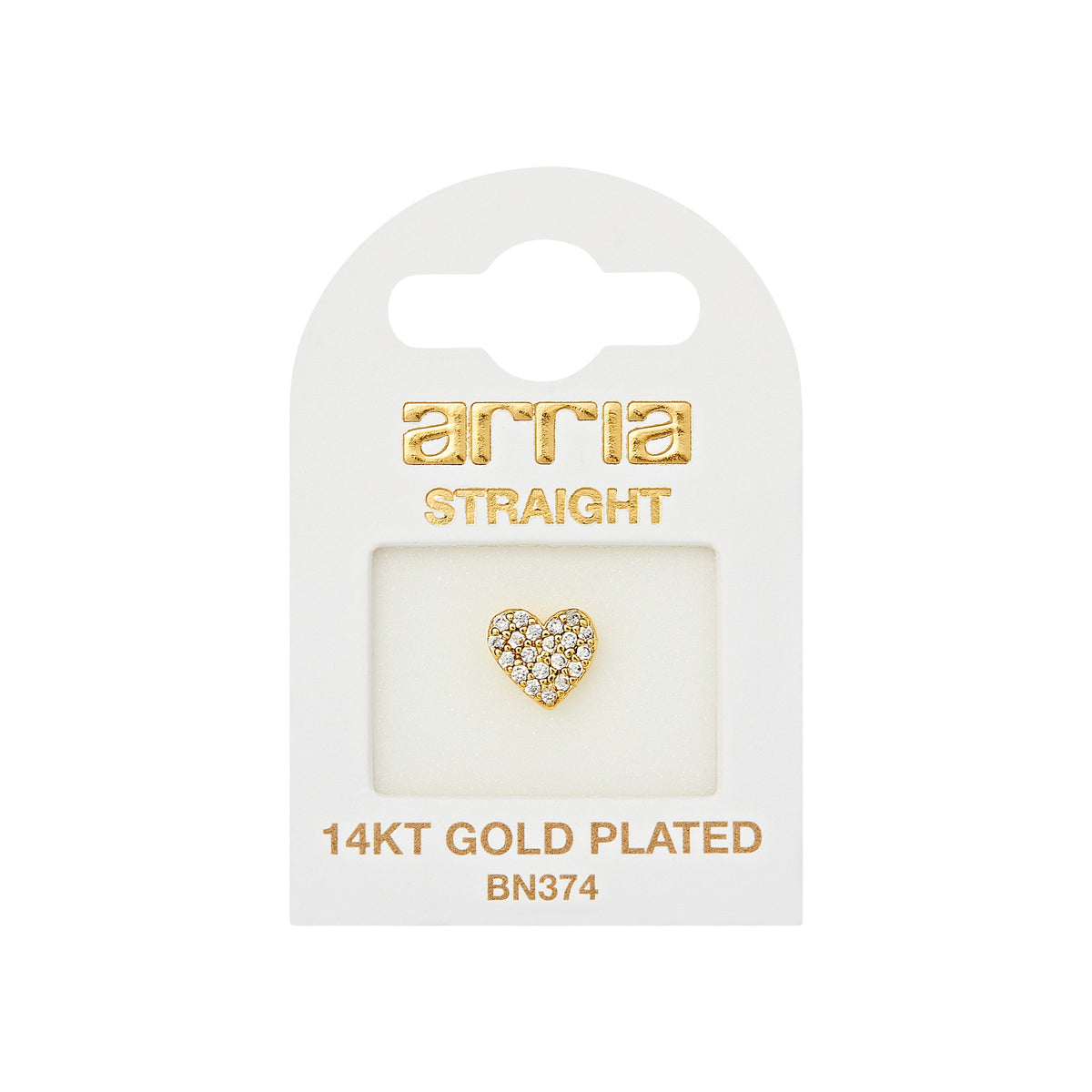 ARRIA BY KISS BN374 GOLD NOSE STRAIGHT HEART