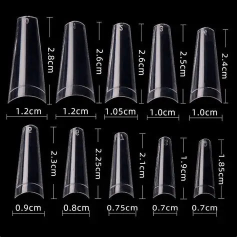 CRE8TION NAIL TIPS FOR ACRYLIC COFFIN #01 CLEAR 500PCS
