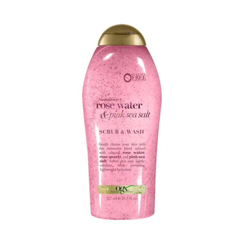 OGX ROSE WATER SCRUB & WASH 19.5FL OZ