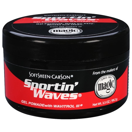 SPORTIN WAVES GEL POMADE REG BLACK 3.5 OZ