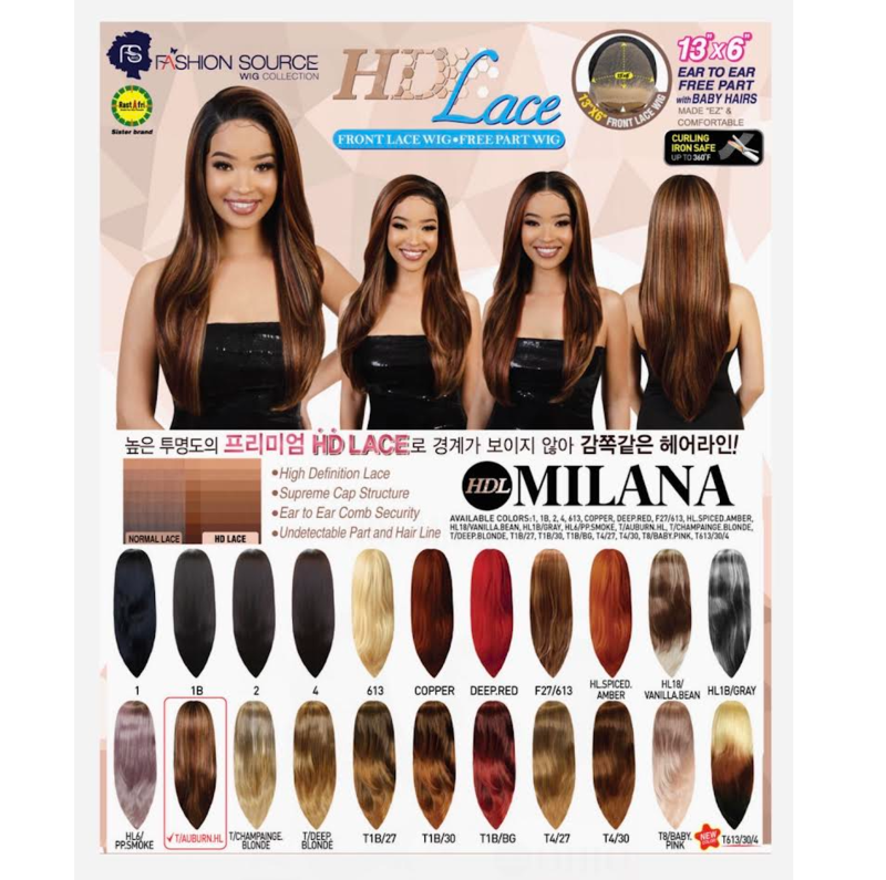 GOLDEN STATE FASHION SOURCE EZ SYNTHETIC LACE FRONT WIG EZL-MILANA COLOR T1B/27