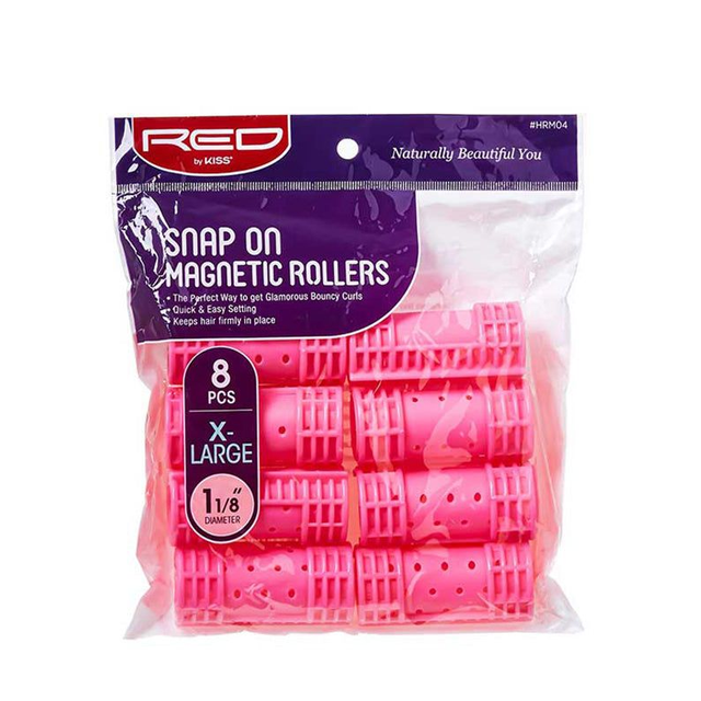 RED BY KISS SNAP ON MAGNETIC ROLLEERS 1 1/8 HRM04