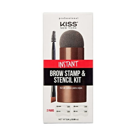 KISS NEW YORK MEDIUM BROWN BROW STAMP & STENCIL KIT STA03