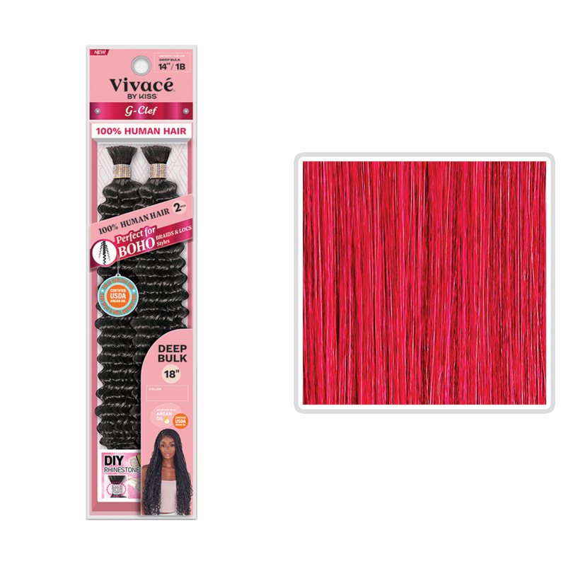 VIVACE BY KISS COLOR RED G CLEF BOHO BRAIDING HAIR DEEP BULK 18''