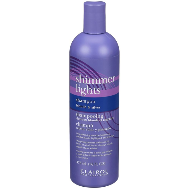 CLAIROL SHIMMER LIGHTS SHAMPOO BLONDE & SILVER 16FL OZ