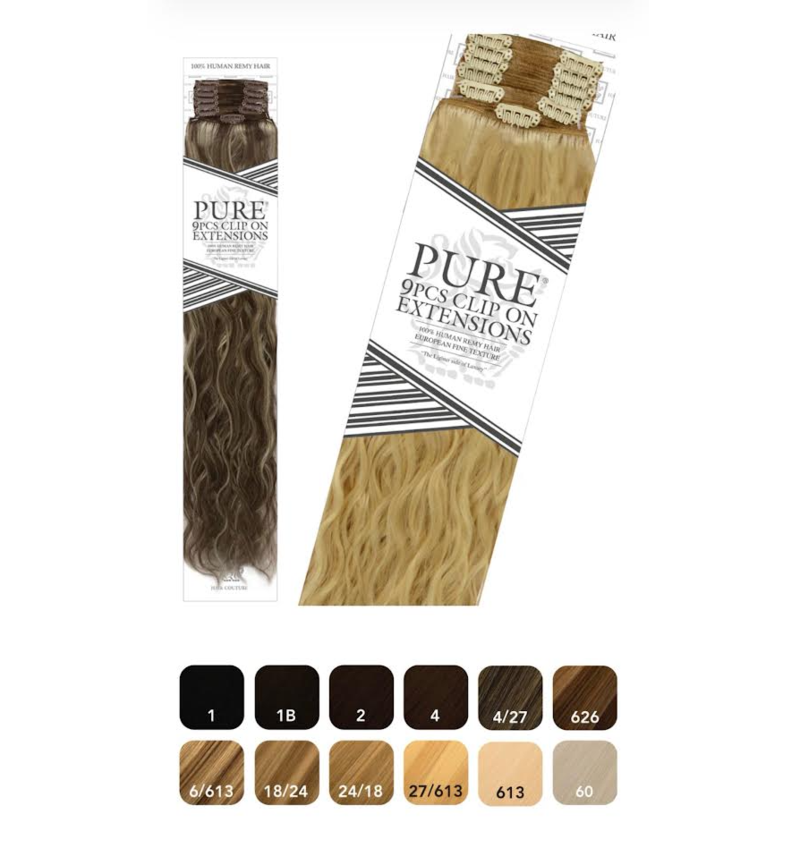 HAIR COUTURE CLIP IN 9PCS WATER WAVE 18 COLOR 4/27