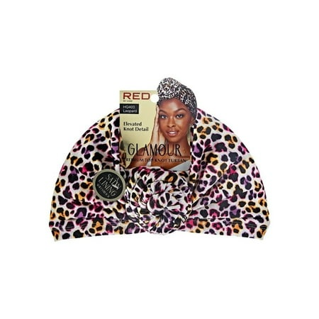 RED BY KISS HQ403 LEOPARD GLAMOUR KNOT TURBAN