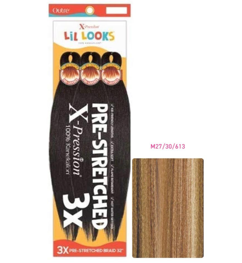Outre X-Pression - Lil Looks - Pre Stretched Calming Braid 32" 3X COLOR M27/30/613
