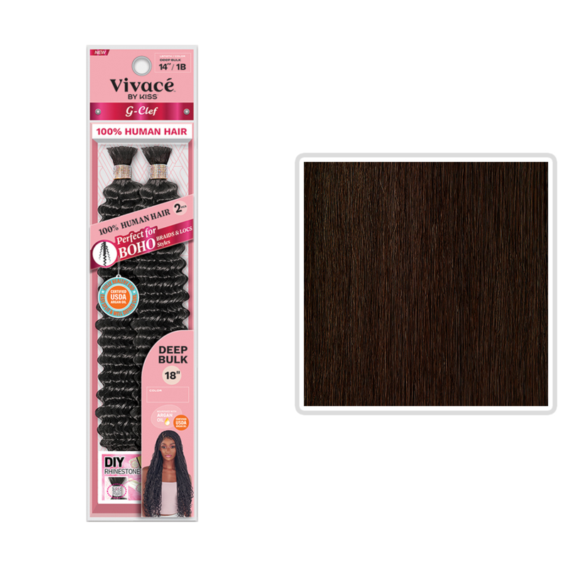 VIVACE BY KISS COLOR 4 G CLEF BOHO BRAIDING HAIR DEEP BULK 18''