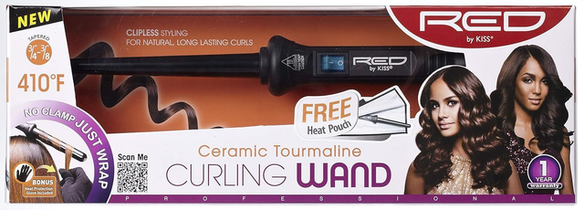 RED BY KISS CIW09 TAPERED CURLING WAND 3/8 3/4