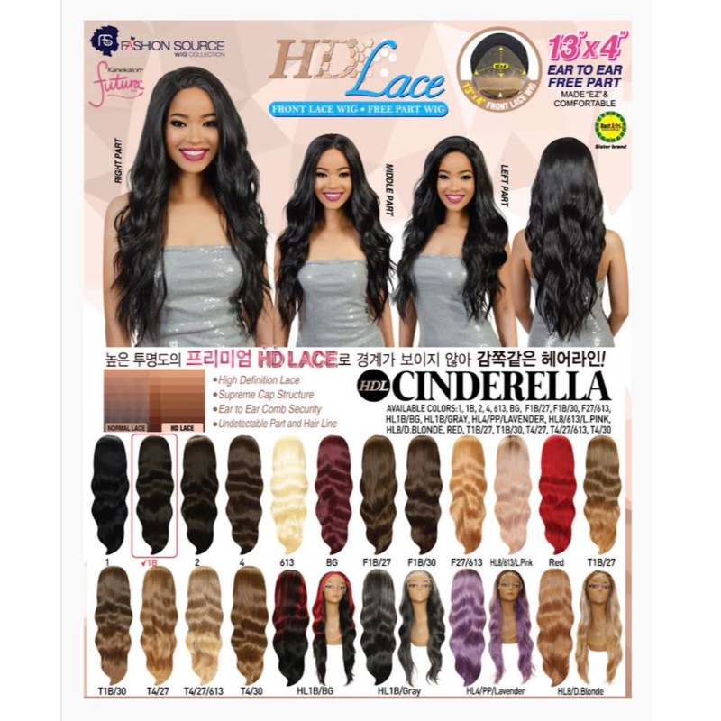 GOLDEN STATE FASHION SOURCE EZ SYNTHETIC LACE FRONT WIG EZL-CINDERELLA COLOR T4/27613