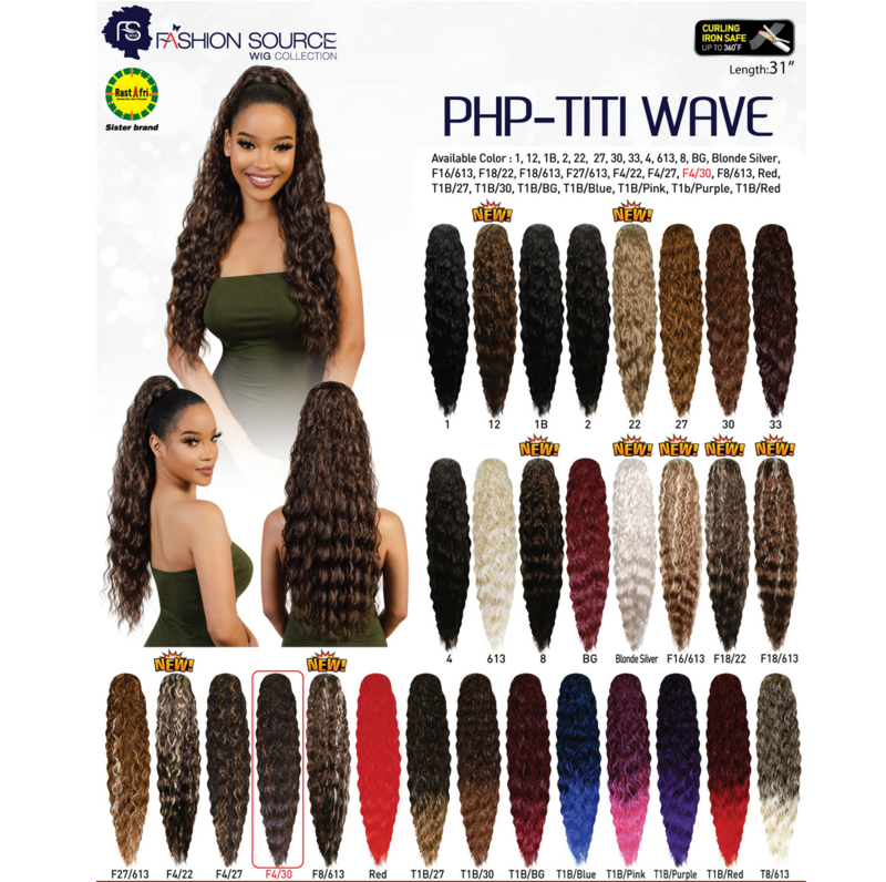 FASHION SOURCE DRAWSTRING PONYTAIL PHP TITI WAVE COLOR F16/613