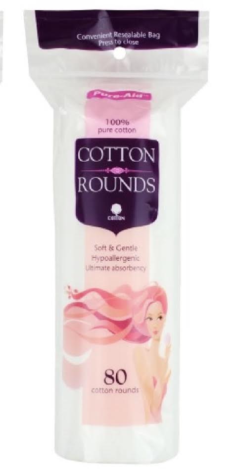 PURE AID COTTON ROUNDS 80 PCS