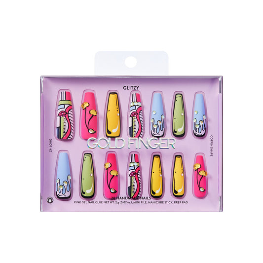 KISS NAIL GOLD FINGER 28 HAND MADE NAILS GFH12 COUNTENANCE