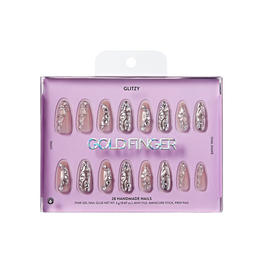 KISS NAIL GOLD FINGER 28 HAND MADE NAILS GFH13 ENJOYABLE