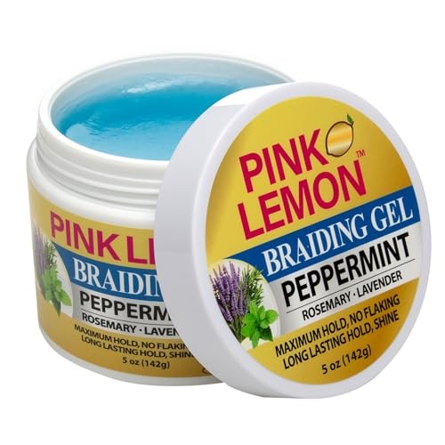 PINK LEMON BRAIDING GEL PEPPERMINT ROSEMARY LAVANDER 5OZ