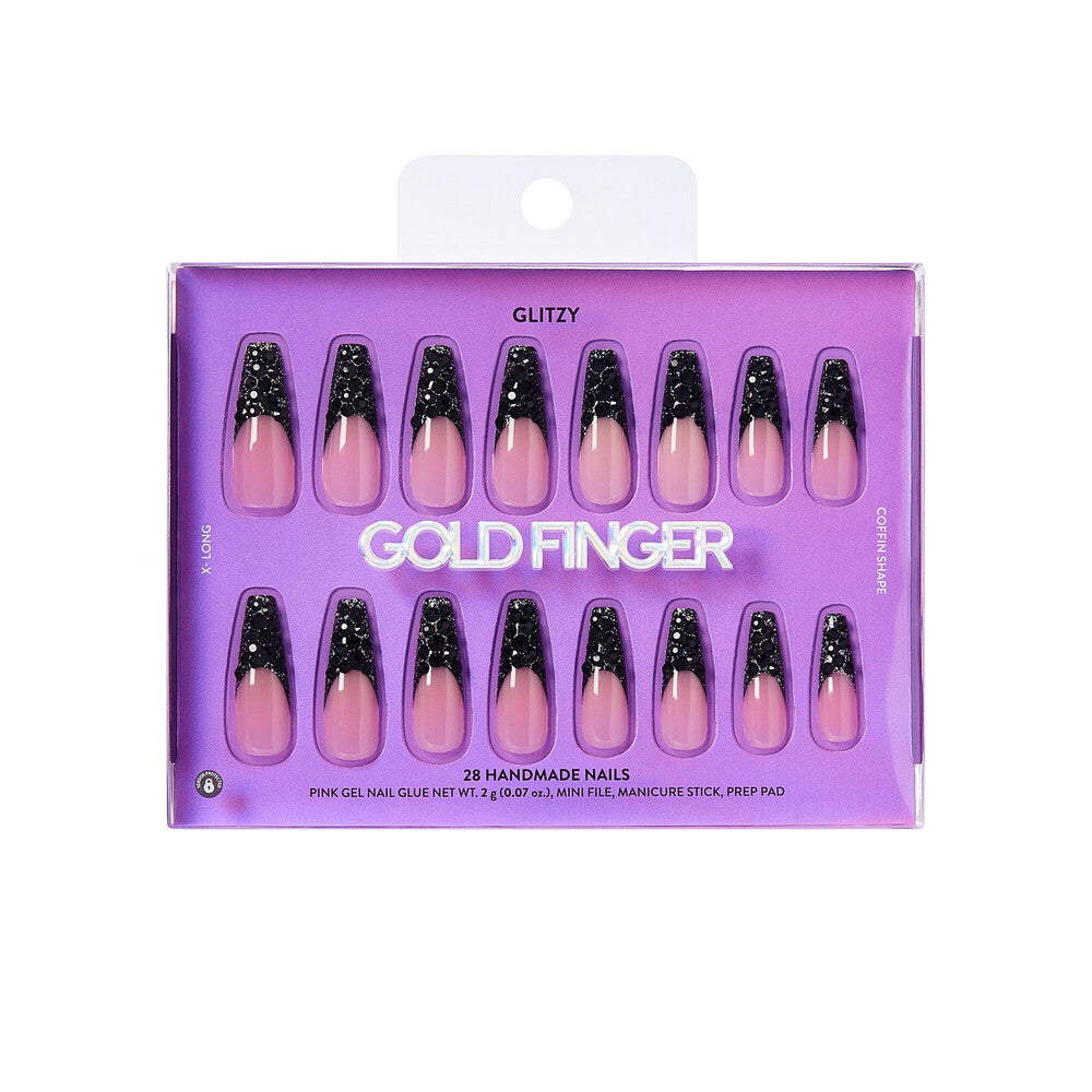 KISS NAIL GOLD FINGER 28 HAND MADE NAILS GFH23 SO SUBTLE