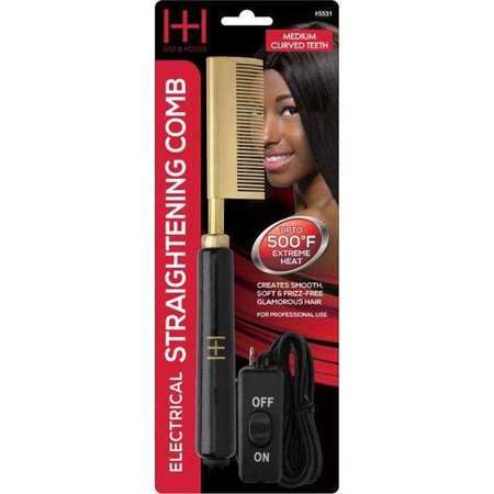 HOT & HOTTER ELECTRICAL STRAIGHTENING COMB MEDIUM CURVED TEETH #5531