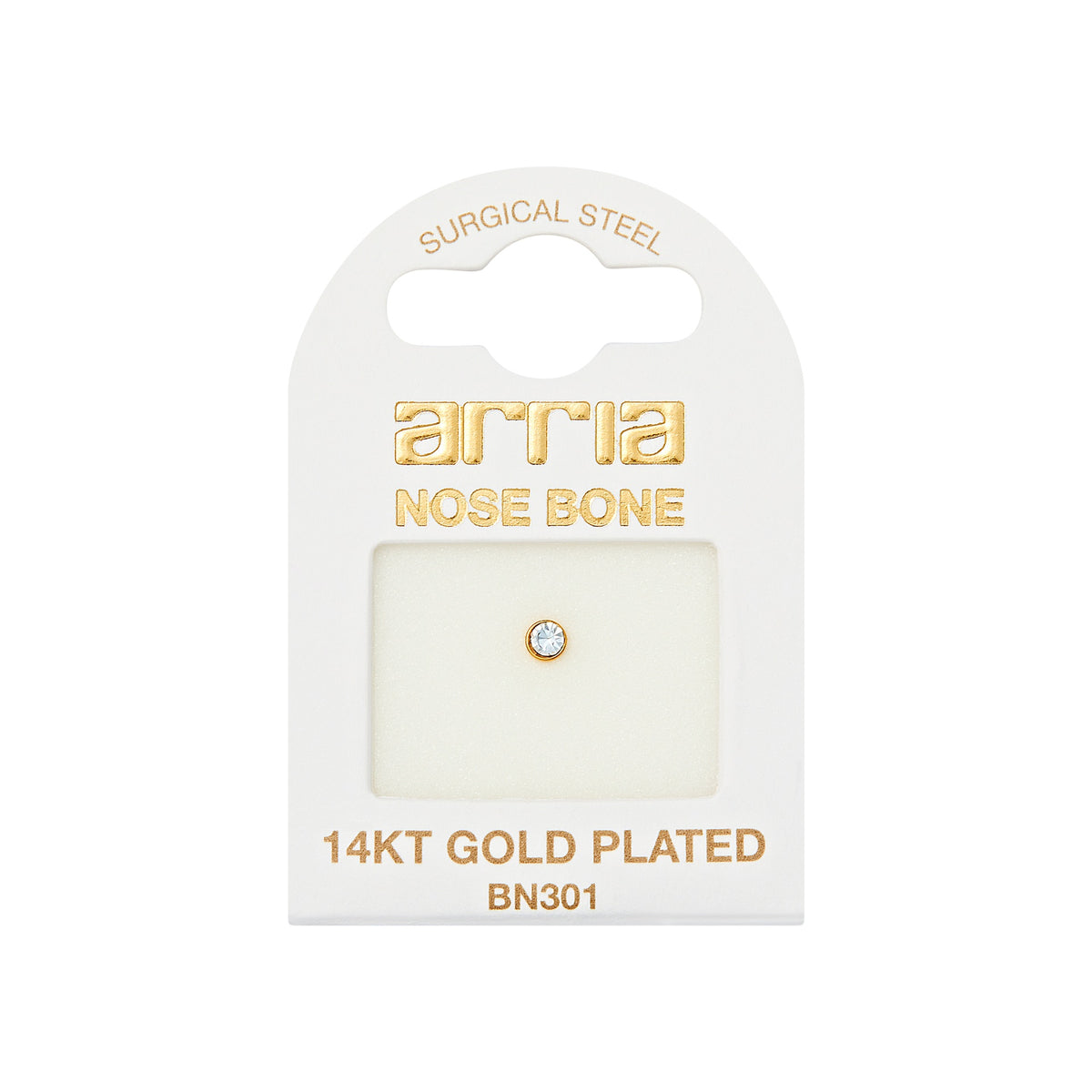 ARRIA BY KISS BN301 GOLD NOSE BONE STONE 2.5MM