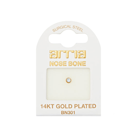 ARRIA BY KISS BN301 GOLD NOSE BONE STONE 2.5MM