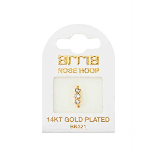 ARRIA BY KISS BN321 GOLD NOSE HOOP TRIPLE LINEAR