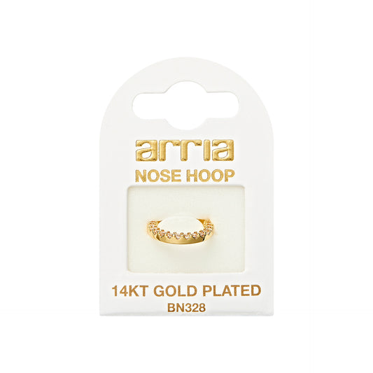 ARRIA BY KISS BN328 GOLD NOSE HOOP PAVED RING