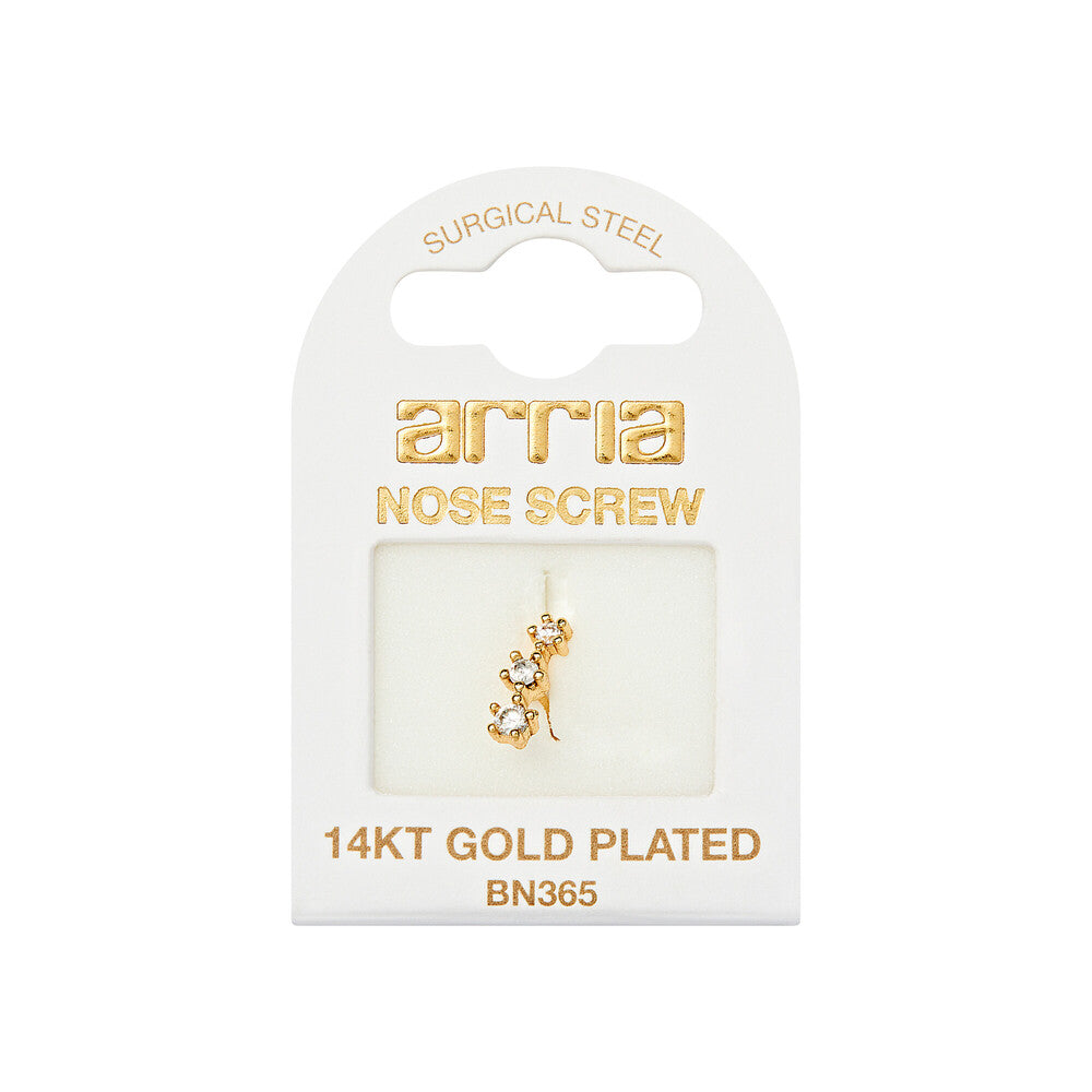 ARRIA BY KISS BN365 GOLD NOSE SCREW TRIPLE STUD
