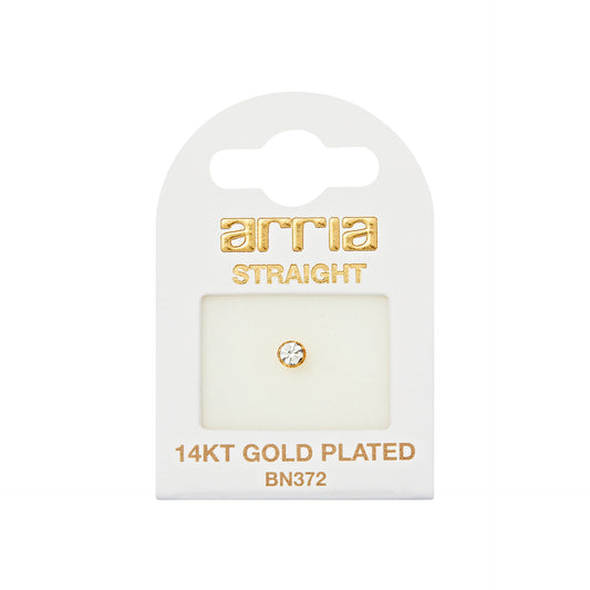 ARRIA BY KISS BN372 GOLD NOSE STRAIGHT STONE 3.0MM