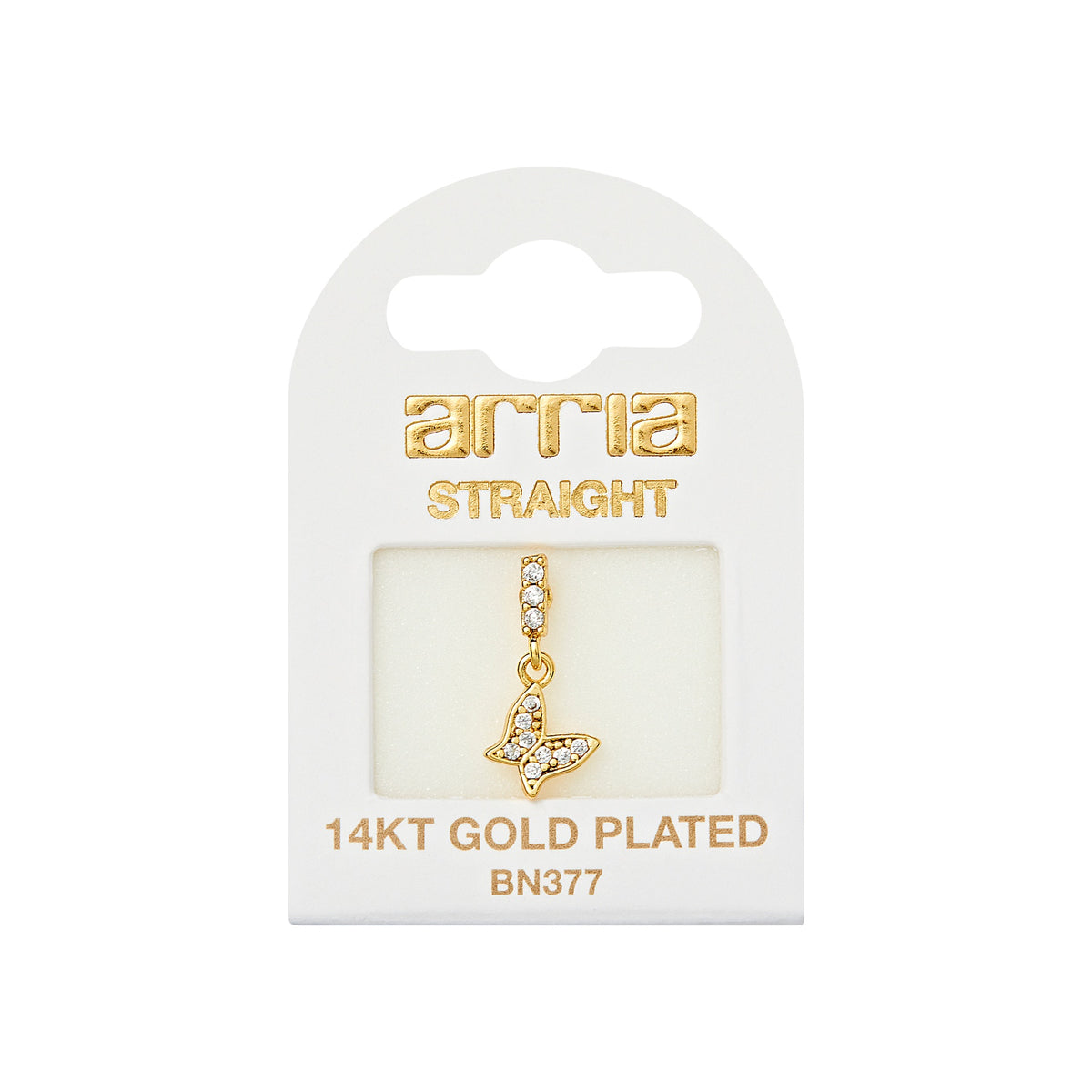 ARRIA BY KISS BN377 GOLD NOSE STRAIGHT DANGLE BUTTERFLY