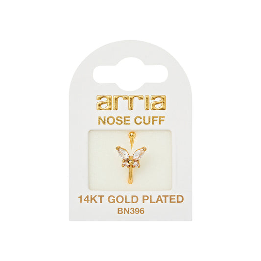 ARRIA BY KISS BN396 GOLD NOSE CUFF BUTTERFLY