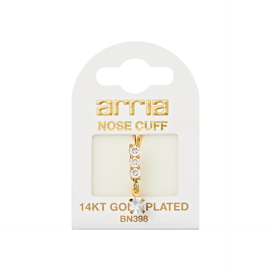 ARRIA BY KISS BN398 GOLD NOSE CUFF CUBIC BAR