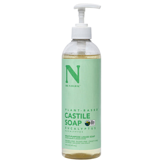 DR NATURAL PLANT BASED CASTILE SOAP BODY WASH+FACE WASH+MORE 16FL OZ EUCALYPTUS