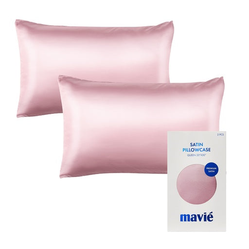MAVIE SATIN PILLOWCASE QUEEN 20 ''X30'' PINK BED23