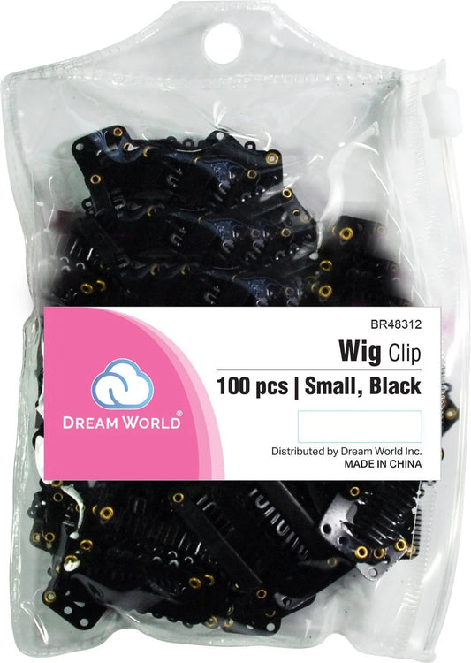 DREAM WORLD WIG CLIPS 100PCS SMALL BLACK BR48312