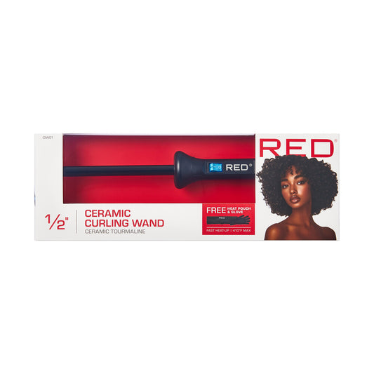 RED Ceramic Tourmaline Tapered Curling Wand 1"–1/2"