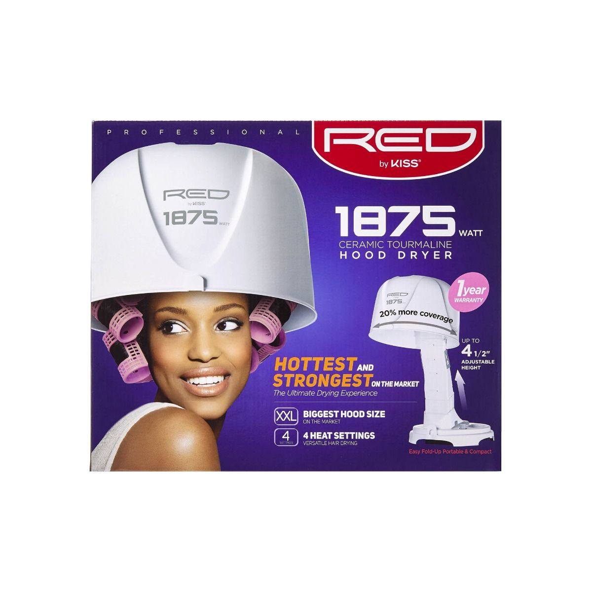 RED BY KISS 3000 CERAMIC TOURMALINE HOOD DRYER BOD04