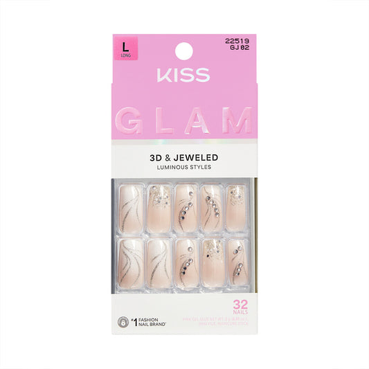 KISS NAIL GLAM 3D & JEWELED GJ02