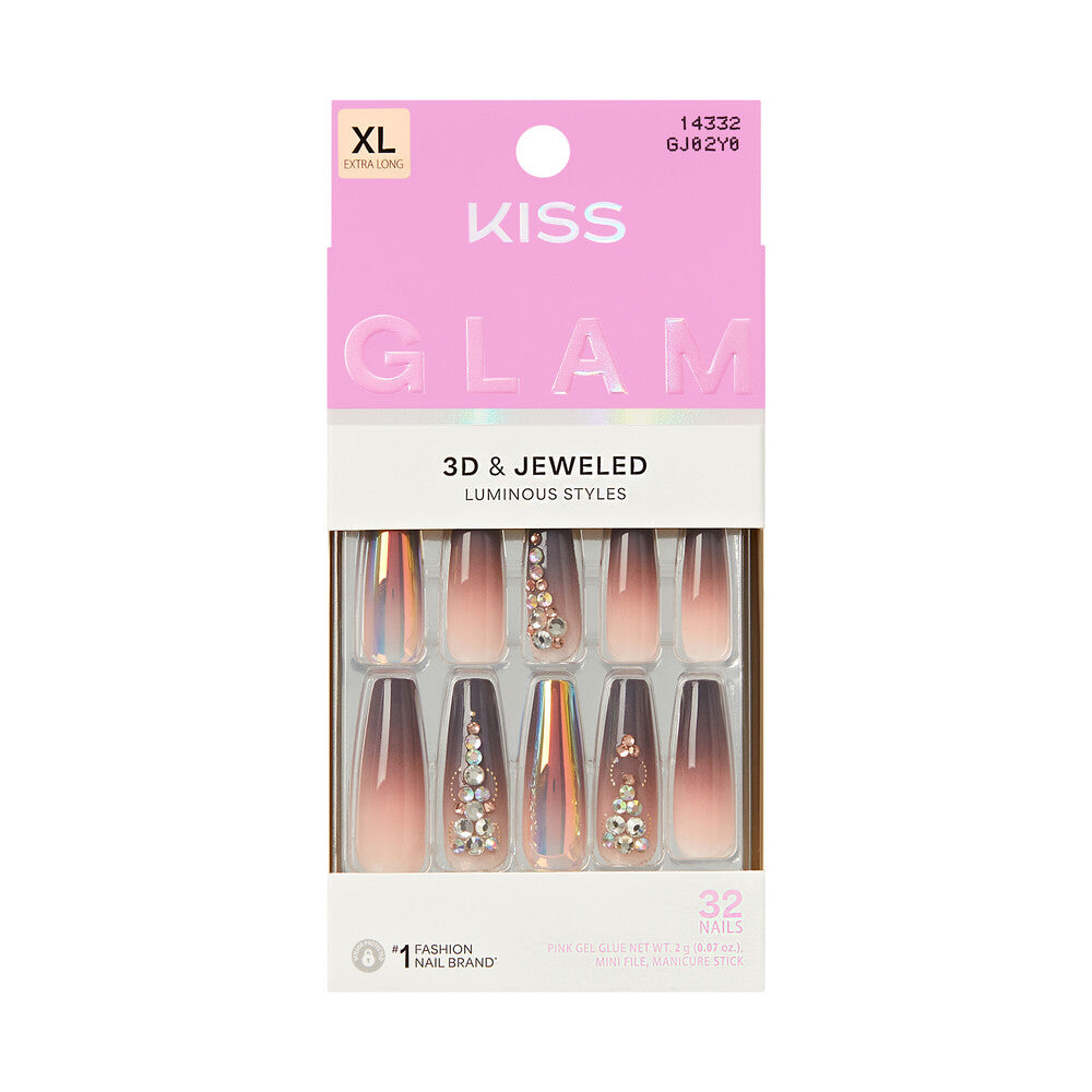 KISS NAIL GLAM 3D & JEWELED GJ02Y0