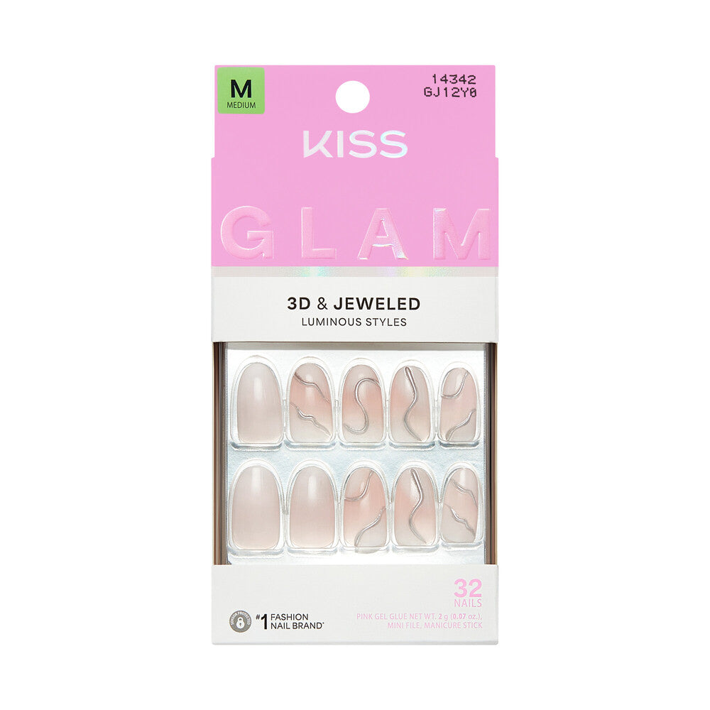 KISS NAIL GLAM 3D & JEWELED 6J12Y0