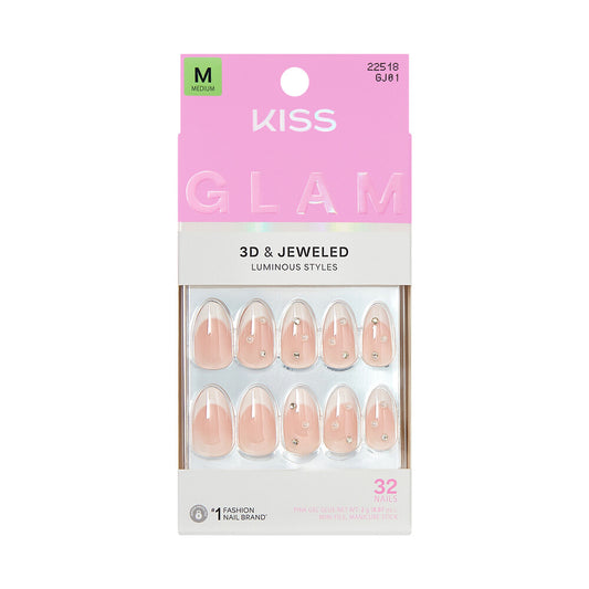 KISS NAIL GLAM 3D & JEWELED GJ01