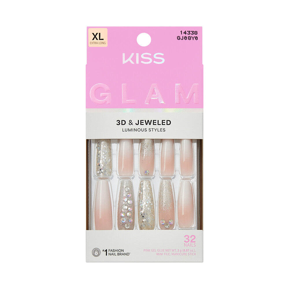 KISS NAIL GLAM 3D & JEWELED GJ08Y0