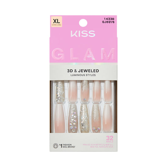 KISS NAIL GLAM 3D & JEWELED GJ08Y0