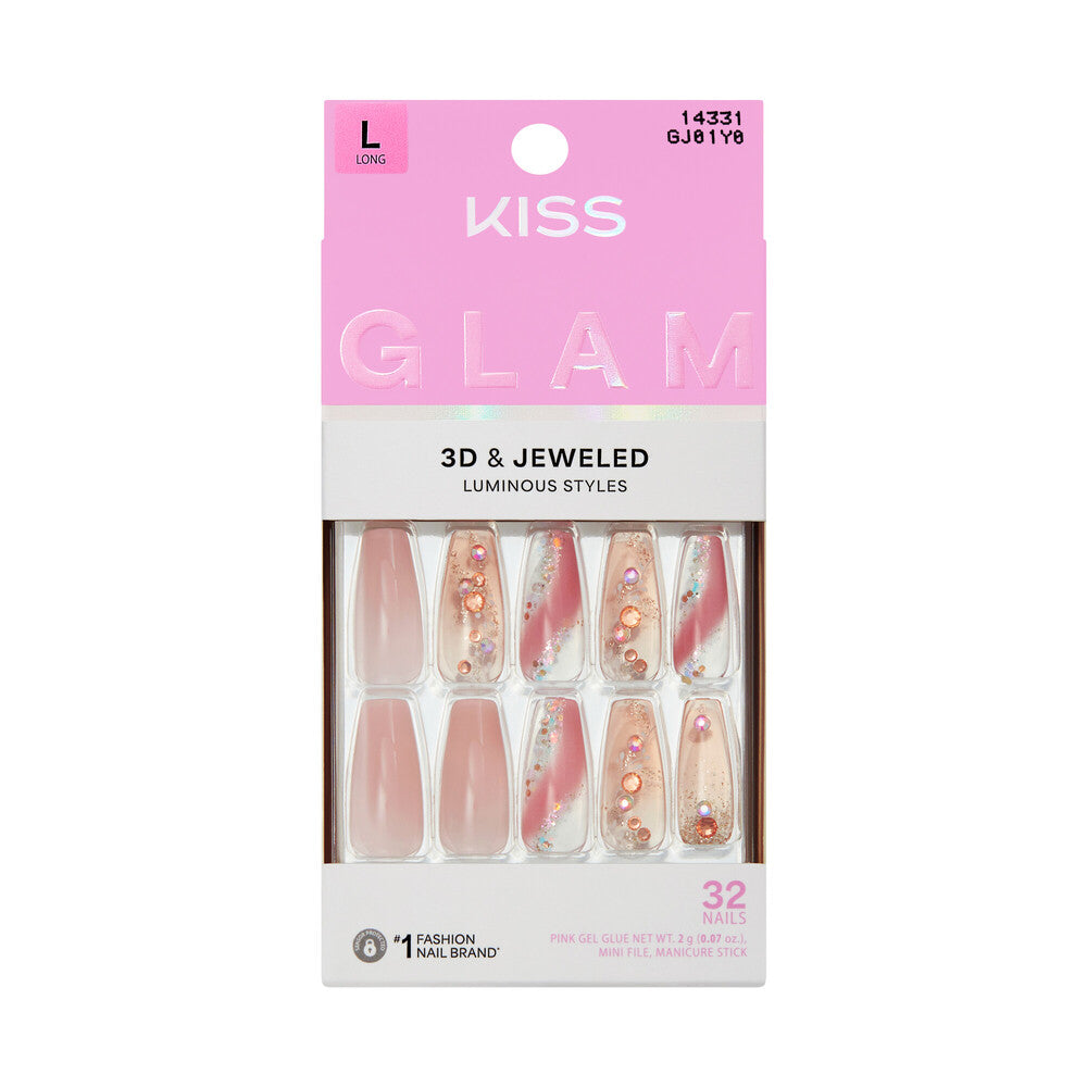KISS NAIL GLAM 3D & JEWELED GJ01Y0