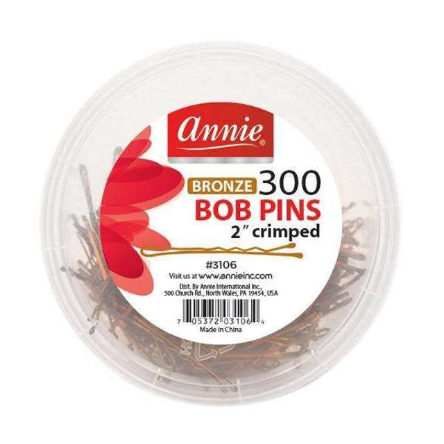 ANNIE BOB PINS 300PCS 2'' CRIMPED BRONZE