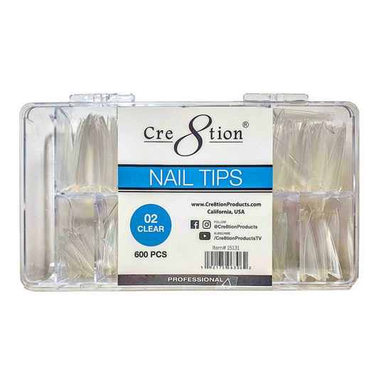 CRE8TION NAIL TIPS FOR ACRYLIC 02 CLEAR