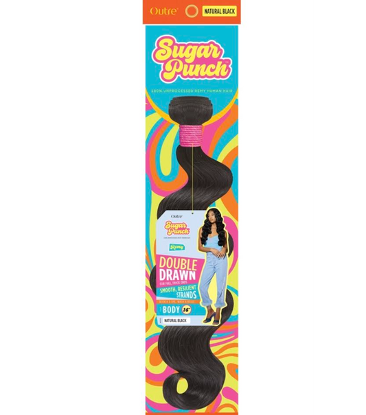 OUTRE SUGAR PUNCH HUMAN HAIR BODY 20'' NATURAL BLACK