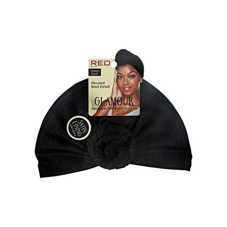 RED BY KISS TOP KNOT HQ401 BLACK GLAMOUR KNOT TURBAN
