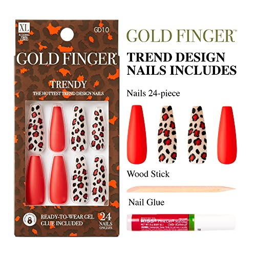 KISS NAIL GOLD FINGER TRENDY GD10